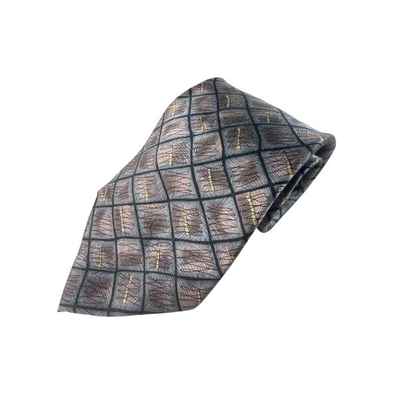 Jerry Garcia Silk Tie Blue Grey Abstract Pattern Necktie Mens Business Office - Picture 6 of 9